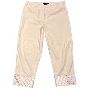Zac & Rachel Blush Pink Lace Hem Cropped Pants Womens 12